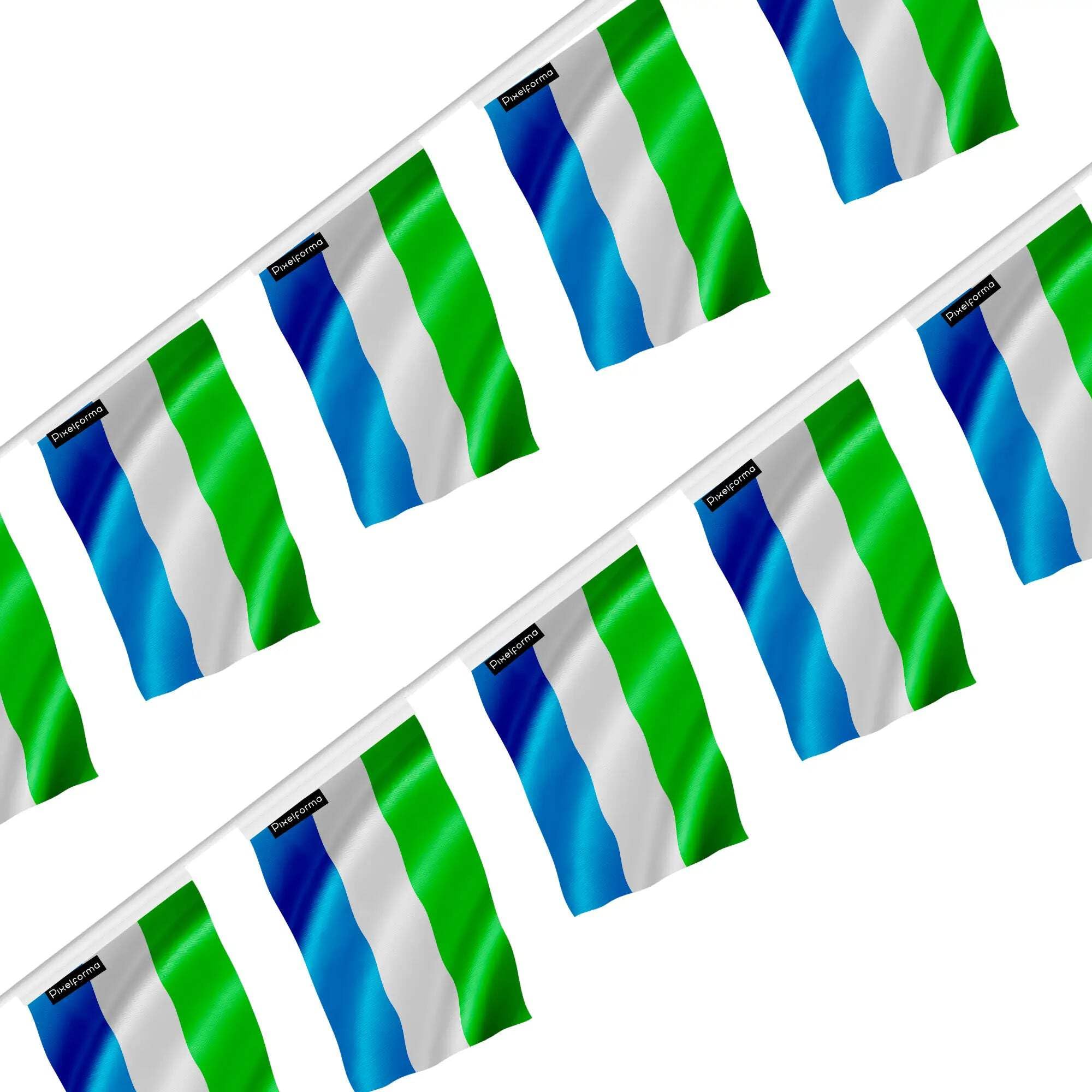 Guirlande drapeau Sierra Leone de qualité supérieure 14x21cm