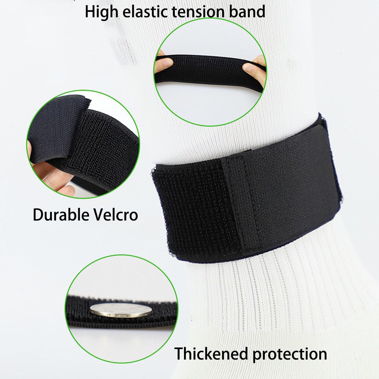 Set De 4 Espinilleras De Fútbol Con Correas Ajustables – Antideslizantes, Transpirables, De Poliéster Y Nylon, Incluye Adhesivos Mágicos, En Negro Y Blanco