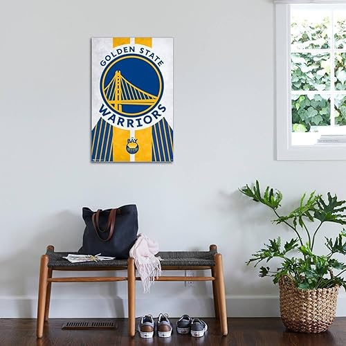 Miniatura 3 de Trends International NBA Golden State Warriors - Póster de pared con logotipo 19, 22.37 x 34.00 pulgadas, lienzo estirado