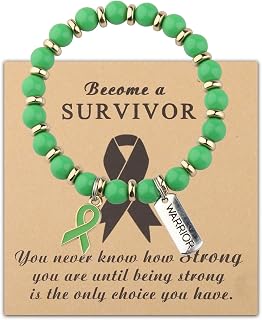 Liver Cancer Awareness Bracelet Green Awareness Bracelet Lymphoma Cancer Survivor Gift Kidney Disease Lyme Disease Jewelry