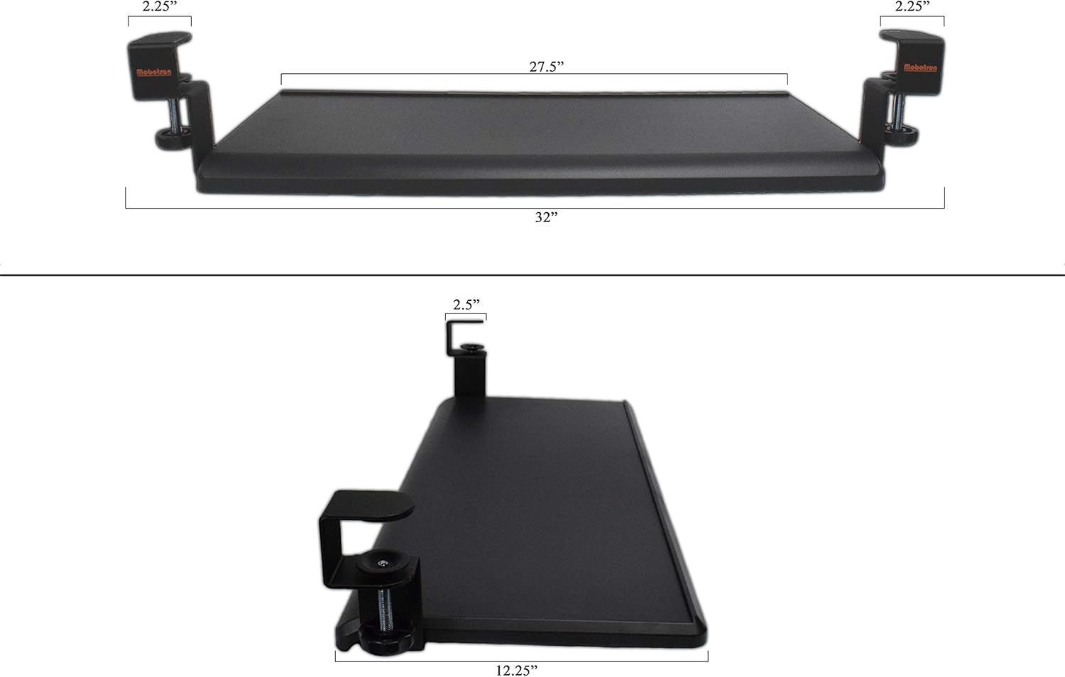 Mobotron Under-Desk Keyboard Clamp Tray Electronic Device Platform