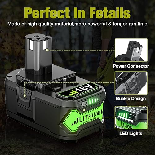 Miniatura 3 de Paquete de 2 paquetes actualizados de 7.0 Ah P108 de 18 voltios de repuesto para batería Ryobi de 18 V ONE+ Plus P102 P103 P104 P105 P107 P109 P122