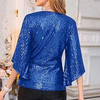 Générique Haut Paillettes Fee - Paillette Shirt Clubwear Top Sexy