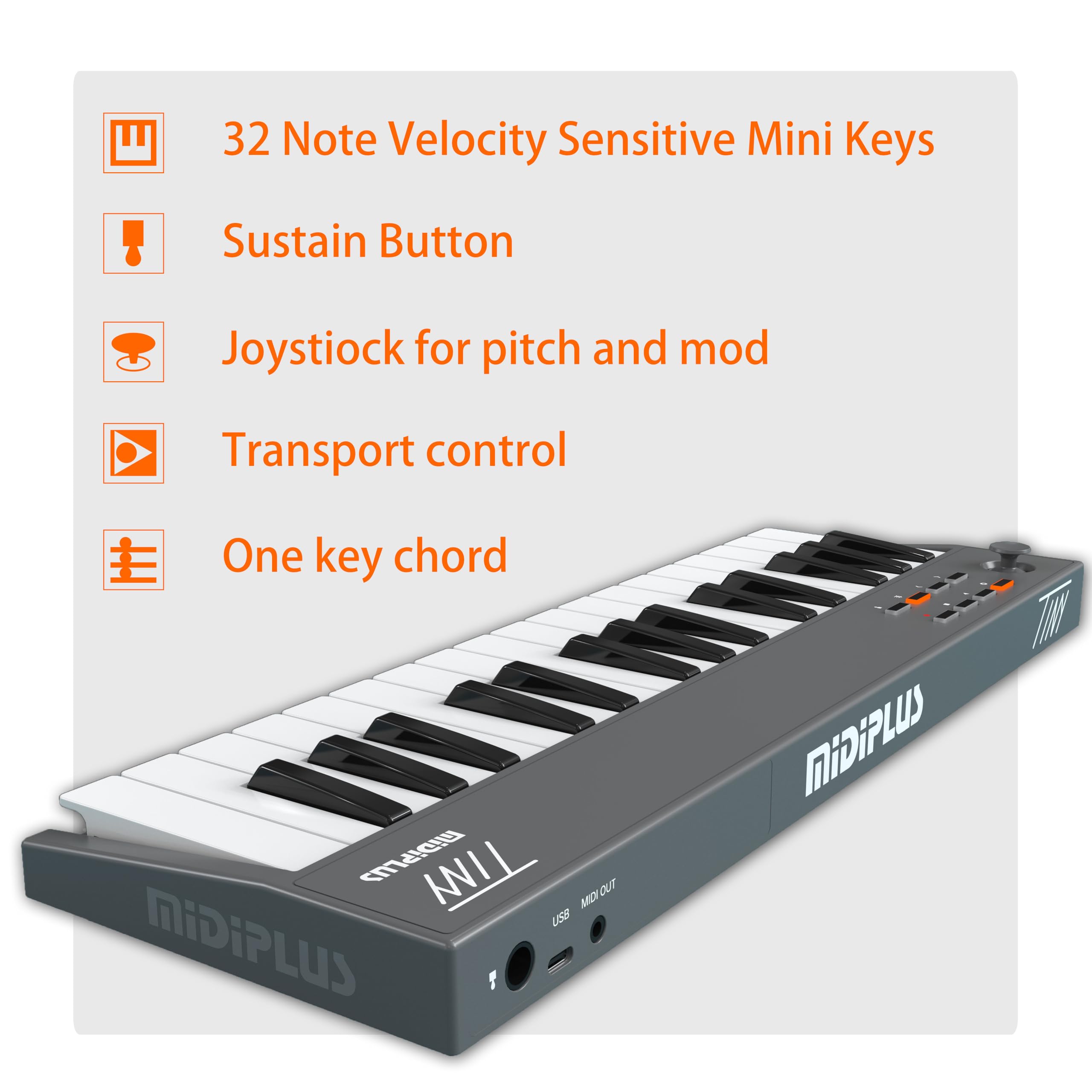 Amazon | MIDIPLUS TINY MIDIキーボードコントローラ | MIDI
