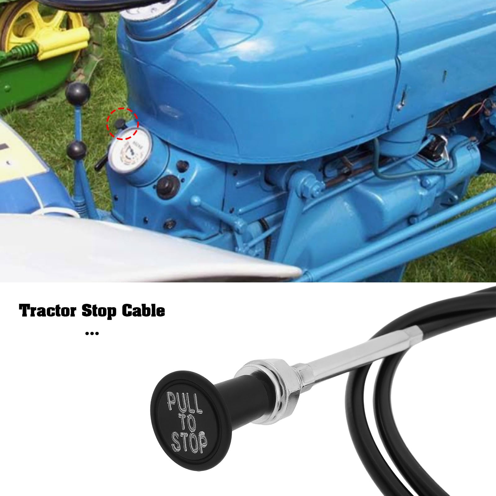 Be In Your Mind Tractor Stop Cable 1690mm Compatible with Fordson Dexta Compatible with Super Dexta - Image 2