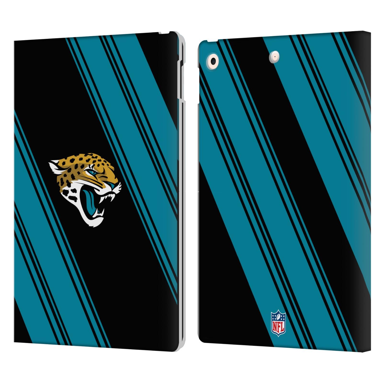 Coque iPad 10.2 NFL Jaguars en cuir avec fentes portefeuille intégrées