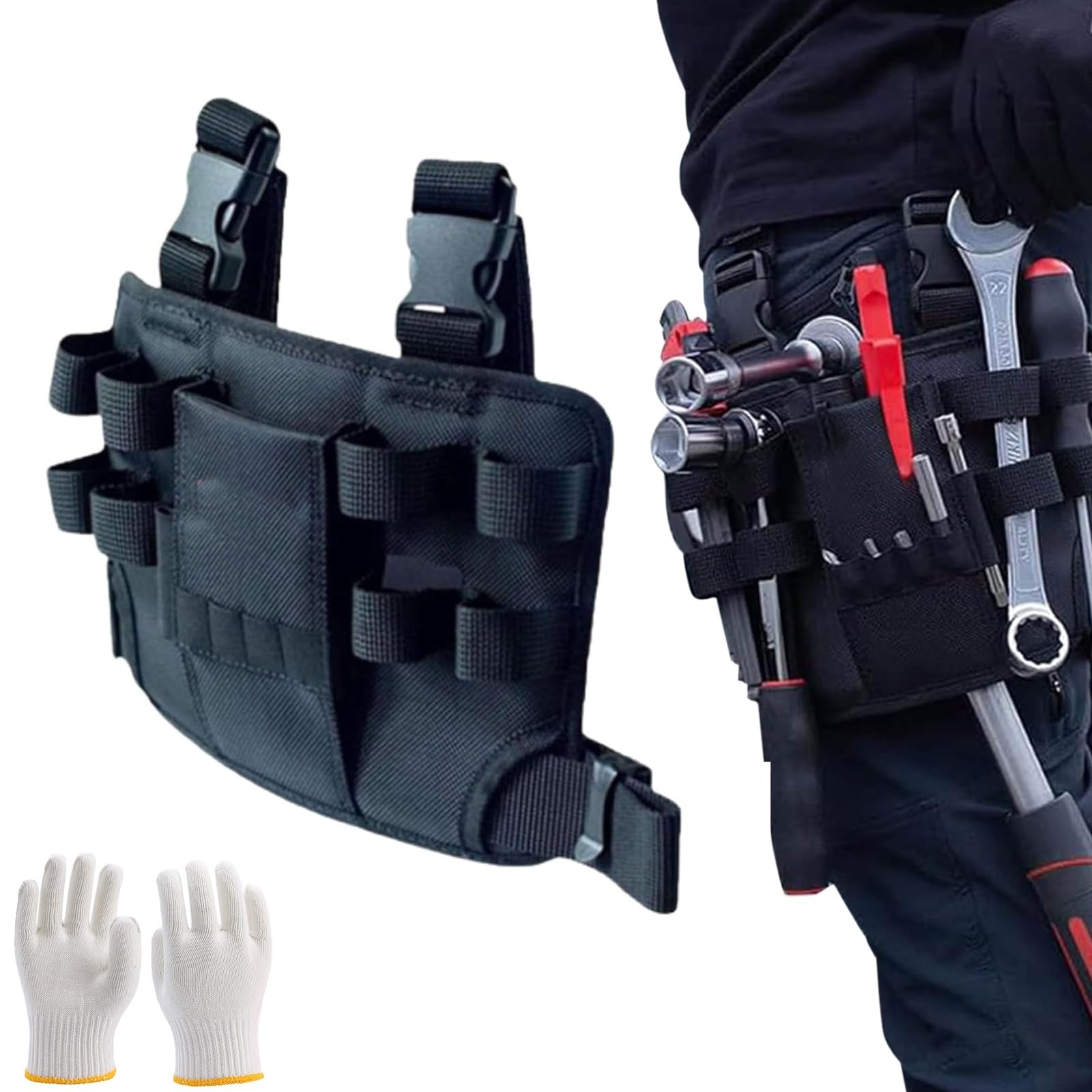ZDOUXUAN Elory Holster Z 2.0, Holster Z 2.0 Tool Pouch, Holster Z Leg Tool Pouch, Multi-Tool Electrician Tools Pouch With Leg Tool Belt, Oxford Black Leg Bag, Electricians Tool Pouch(1pcs)