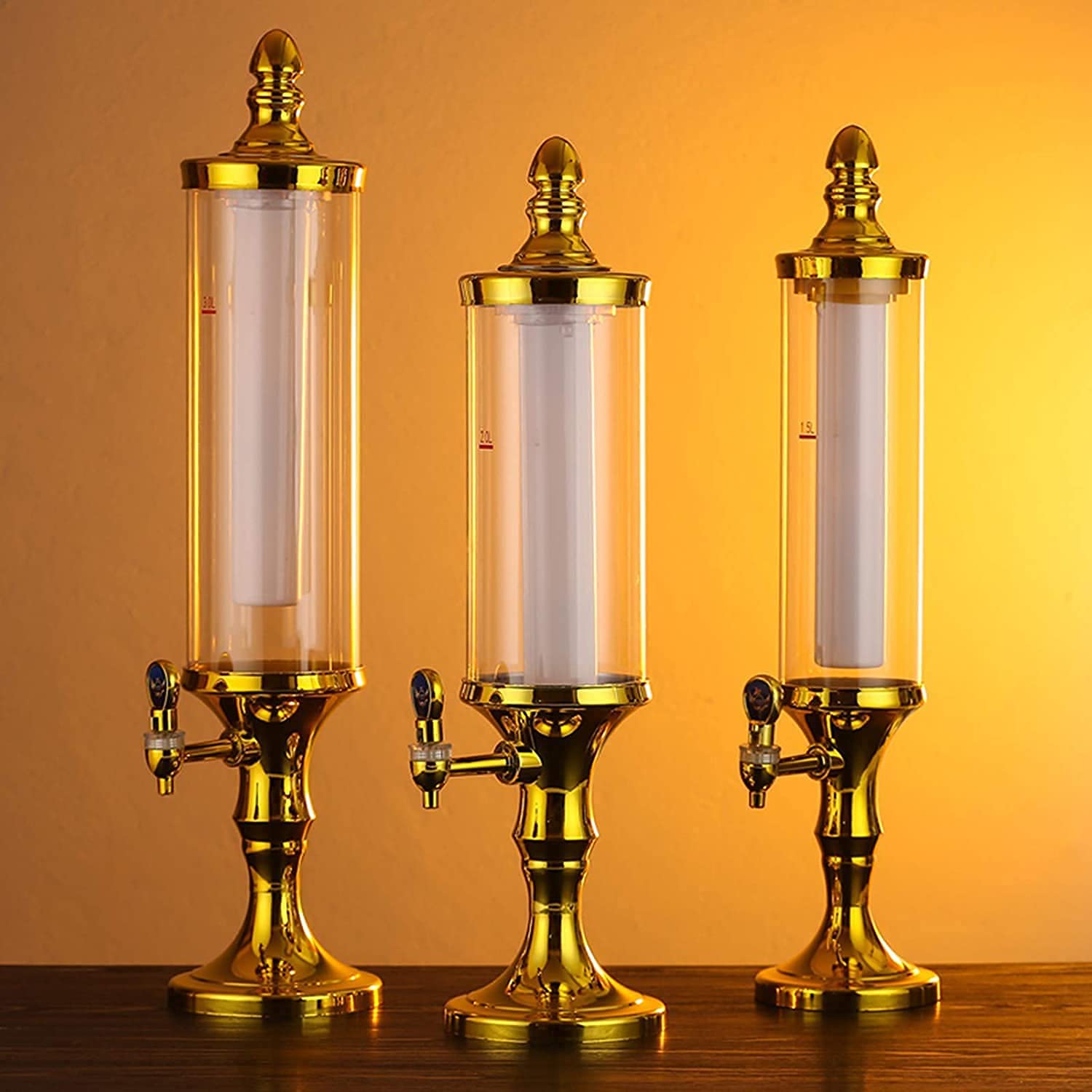 Beer Dispenser 1.5L/2L/3L Transparent Beverage Dispenser, Suitable For Drinks In Bars, Parties, Restaurants, And Restaurants(3L)