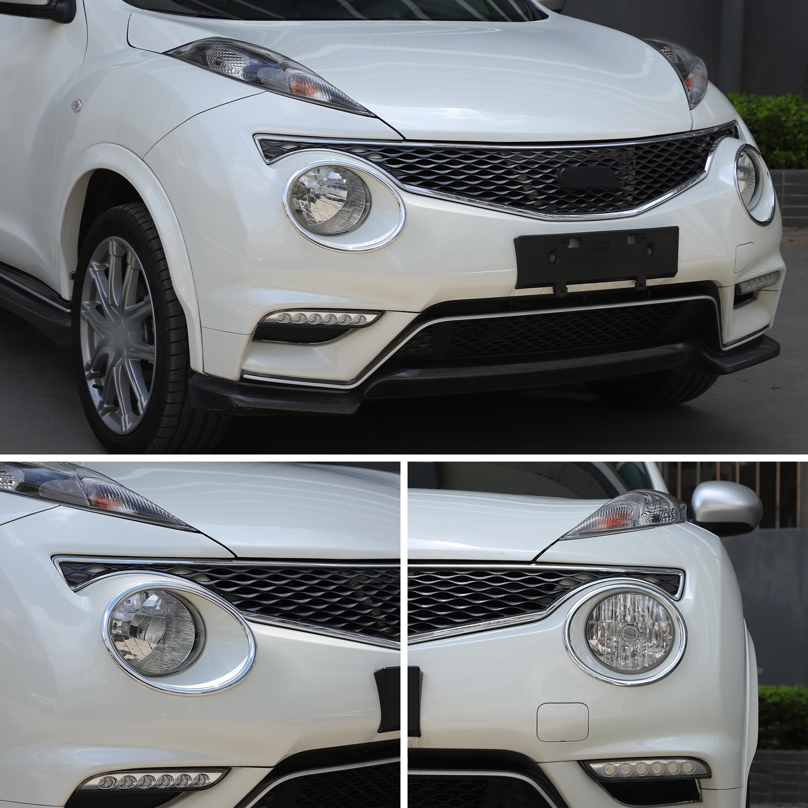 2 mini anelli decorativi per fari compatibili con Nissan Juke/Infiniti ESQ a partire dall'anno modello 14+ anello decorativo per fari