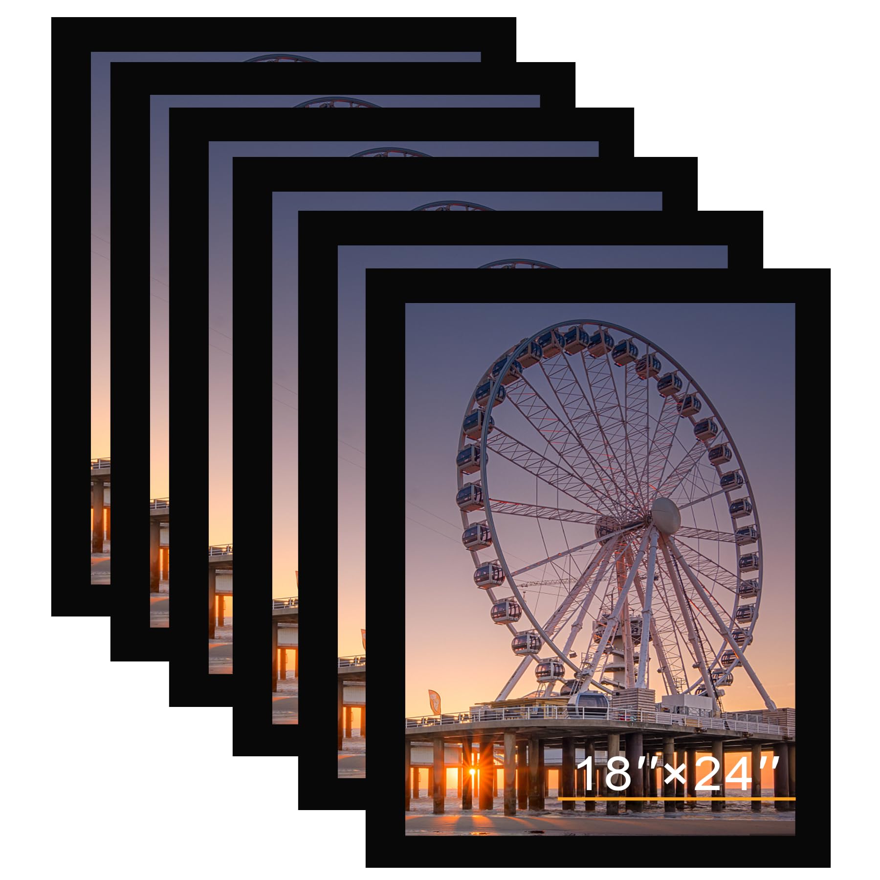 BESCRCL 18x24 Black Picture Frames Set of 6