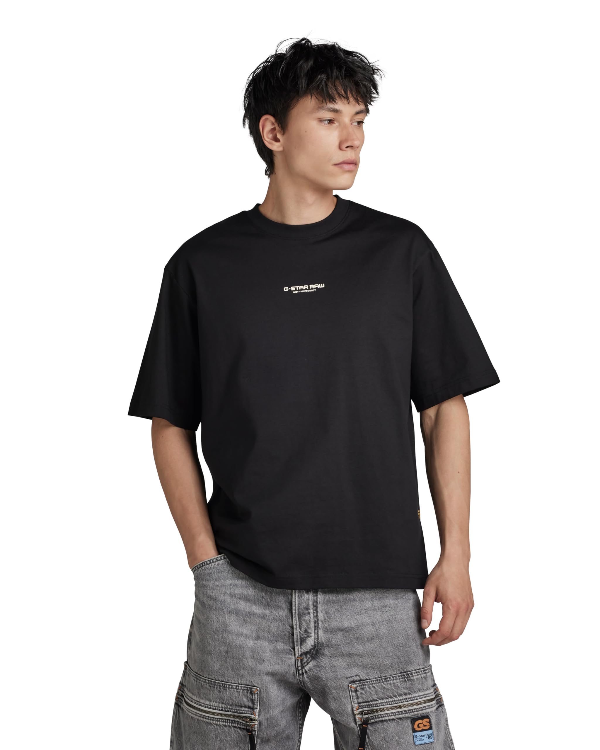 G-Star Men's Center Chest Boxy T-Shirt, Black (dk black D24780-C336-6484), XS