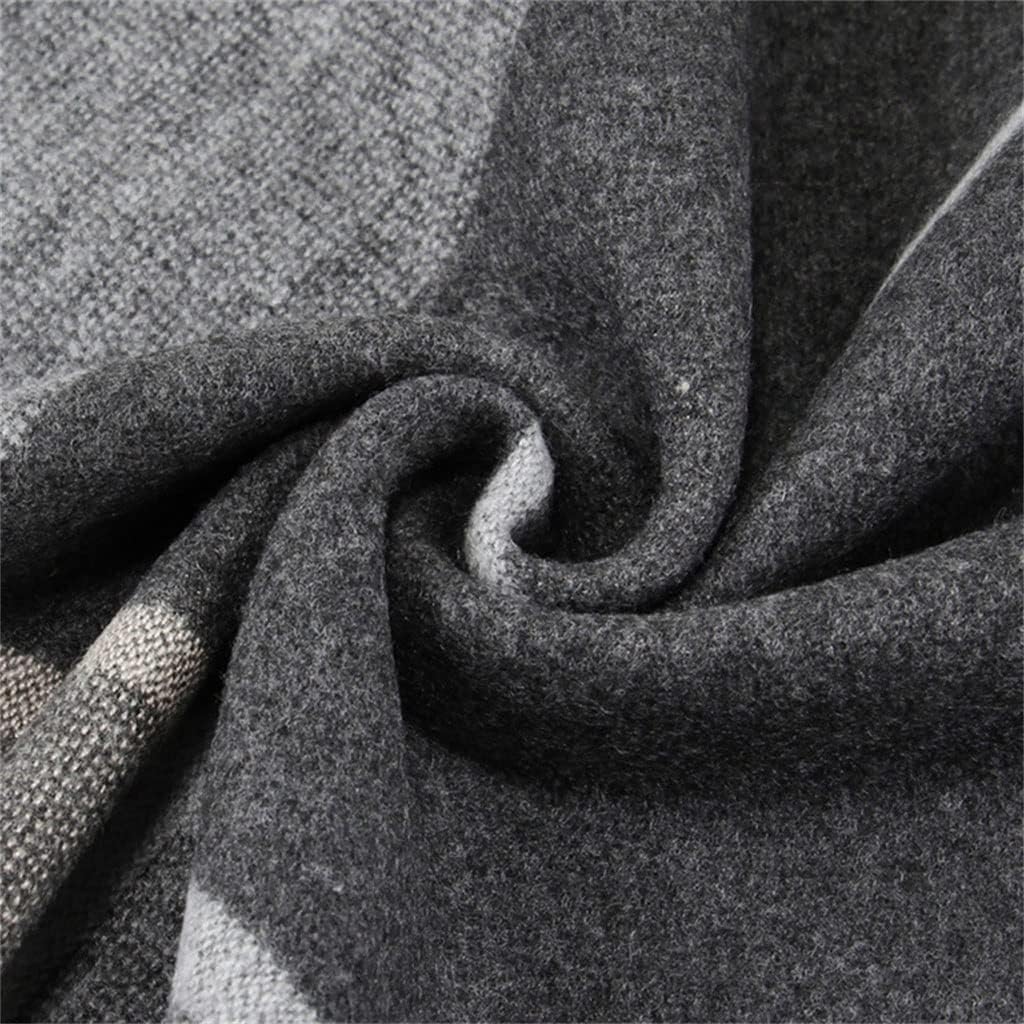 Black and Grey Striped Men's Scarf for Winter Men's Costume Accessory For Halloween Cosplay (#1)