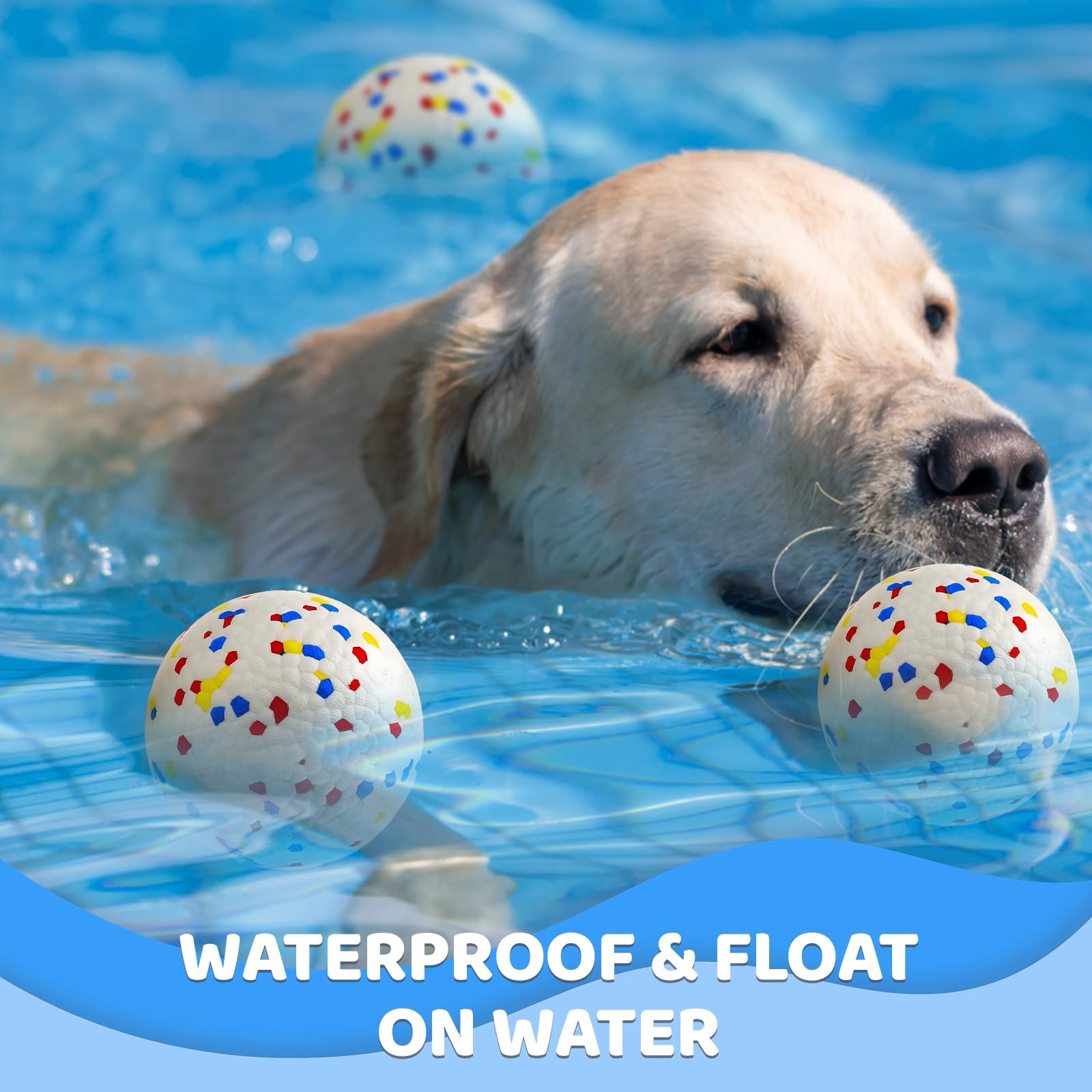 6 Piezas ETPU Pelotas de Tenis para Perros, 58mm Pelota de Tenis Impermeable, Pelota de Juego Flotante para Perros Pequeños, Pelota de Juguete Interactivas para Lanzador de Pelotas para Perro
