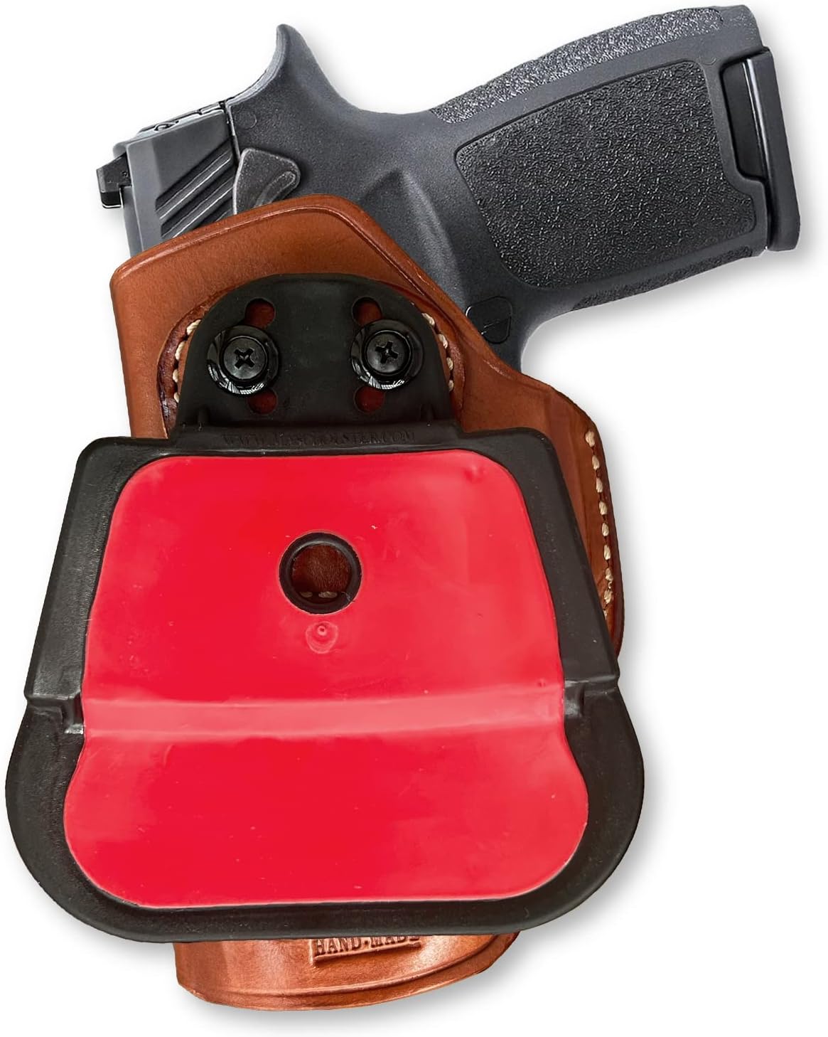 Premium Leather OWB Paddle Holster Open Top Fits P320 Compact w/Rail .45ACP 3.9'' BBL, Right Hand Draw, Brown Color #1392#