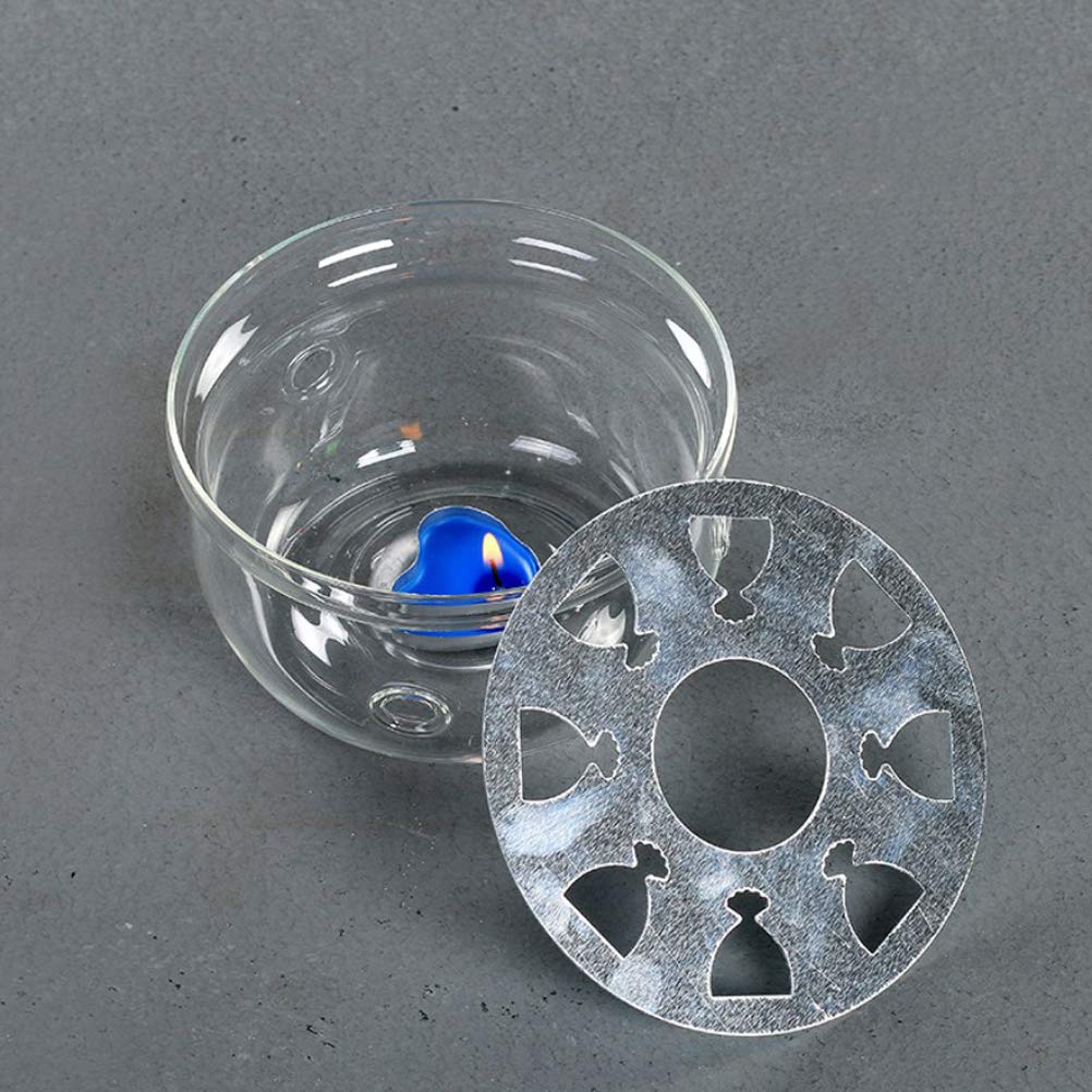 Scalda Teiera In Vetro - Base A Candela Per T&egrave;, Caff&egrave; E Bevande Calde 13x7cm