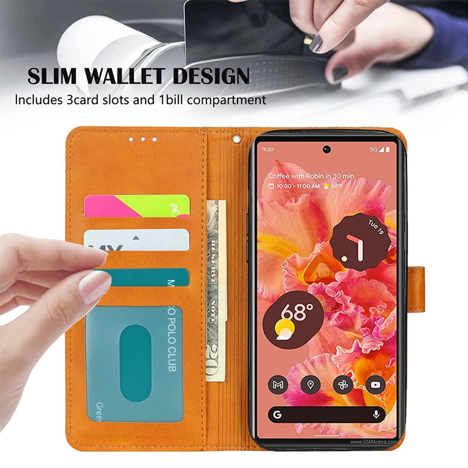 Custodia a portafoglio per Google Pixel 6a con 9 slot ID e carte di credito Tasca Flip Cover Porta carte Custodie per telefono Chiusura magnetica Custodia protettiva antiurto per Pixel6A 2022
