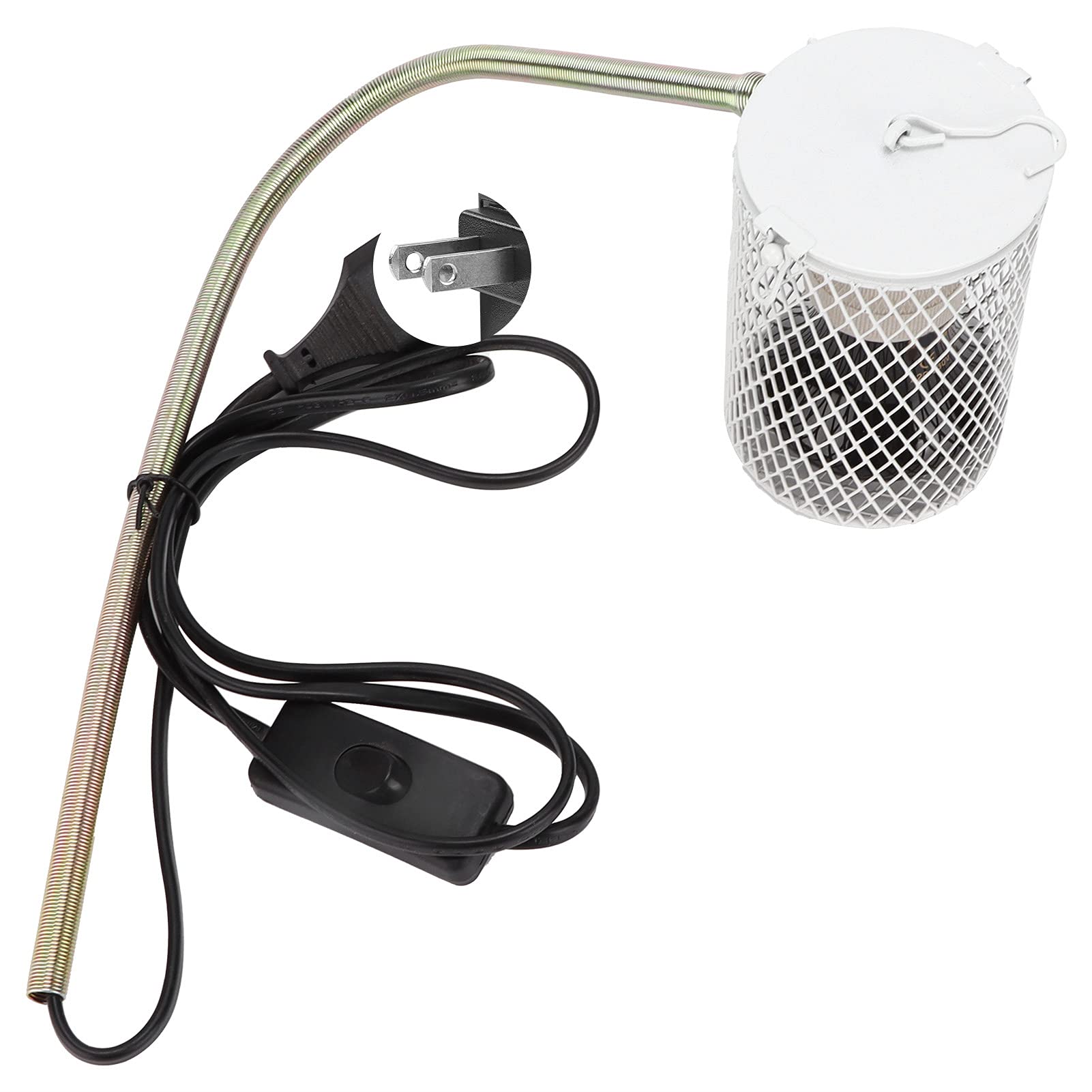 E27 Set Paralume antiscottatura e Lampadina riscaldante per rettili Lampada Termica per rettili con Protezione per Pulcini di Tartarughe Lucertola Serpente(EU220V)