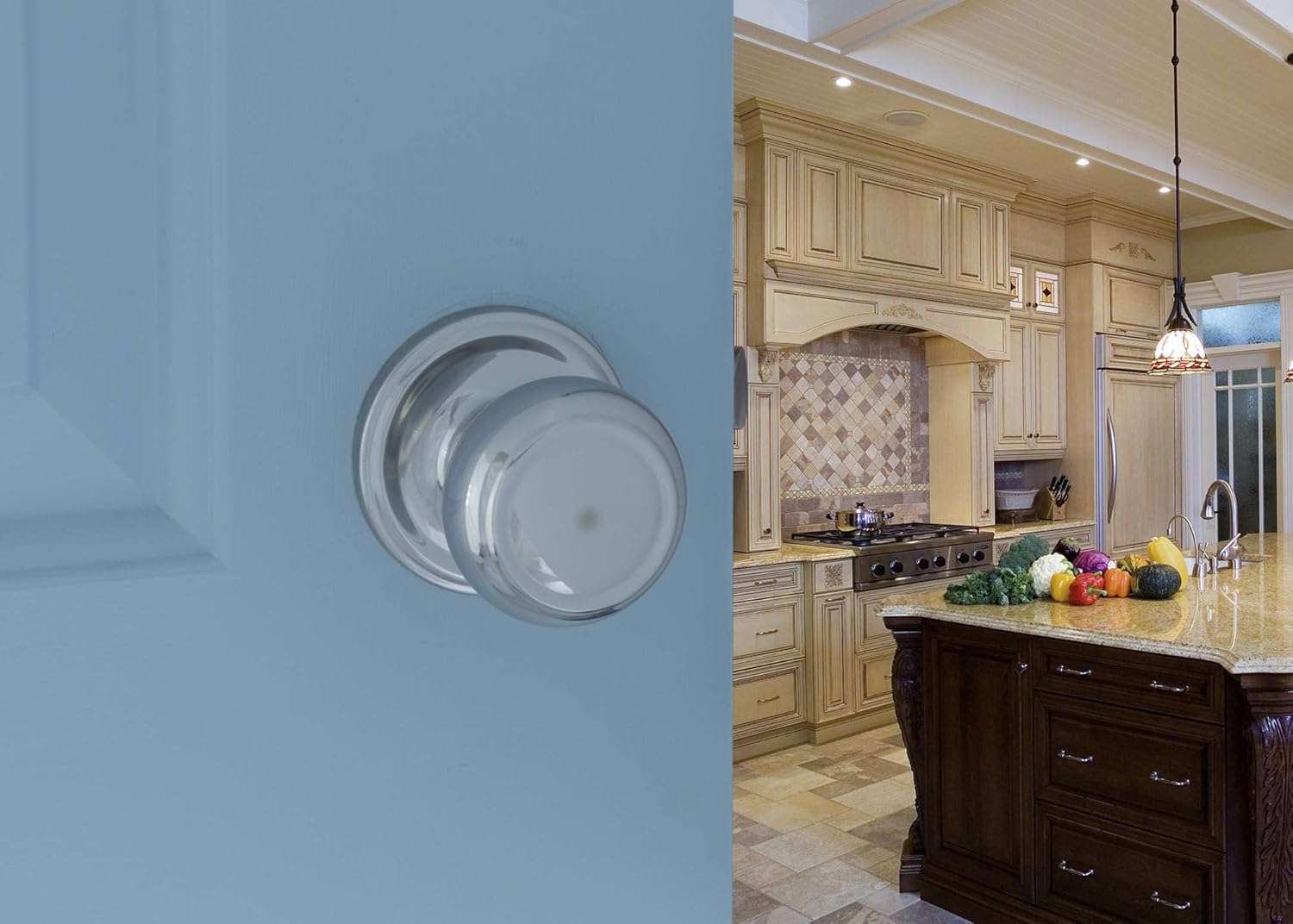 Copper Creek CK2090SS Colonial Door Knob, Dummy Function, 1 Pack, Satin Stainless