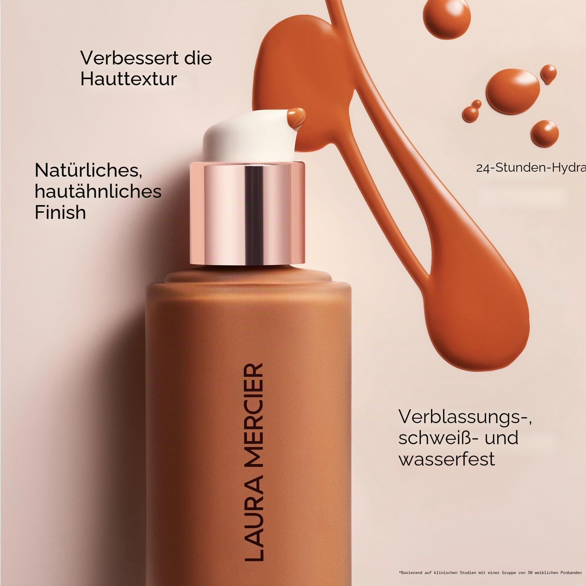 Laura Mercier Real Flawless Weightless Perfecting Waterproof Foundation – Mittlere Deckkraft, aufbaubare Deckkraft, 12 Std. Halt, nicht komedogen, 30ml