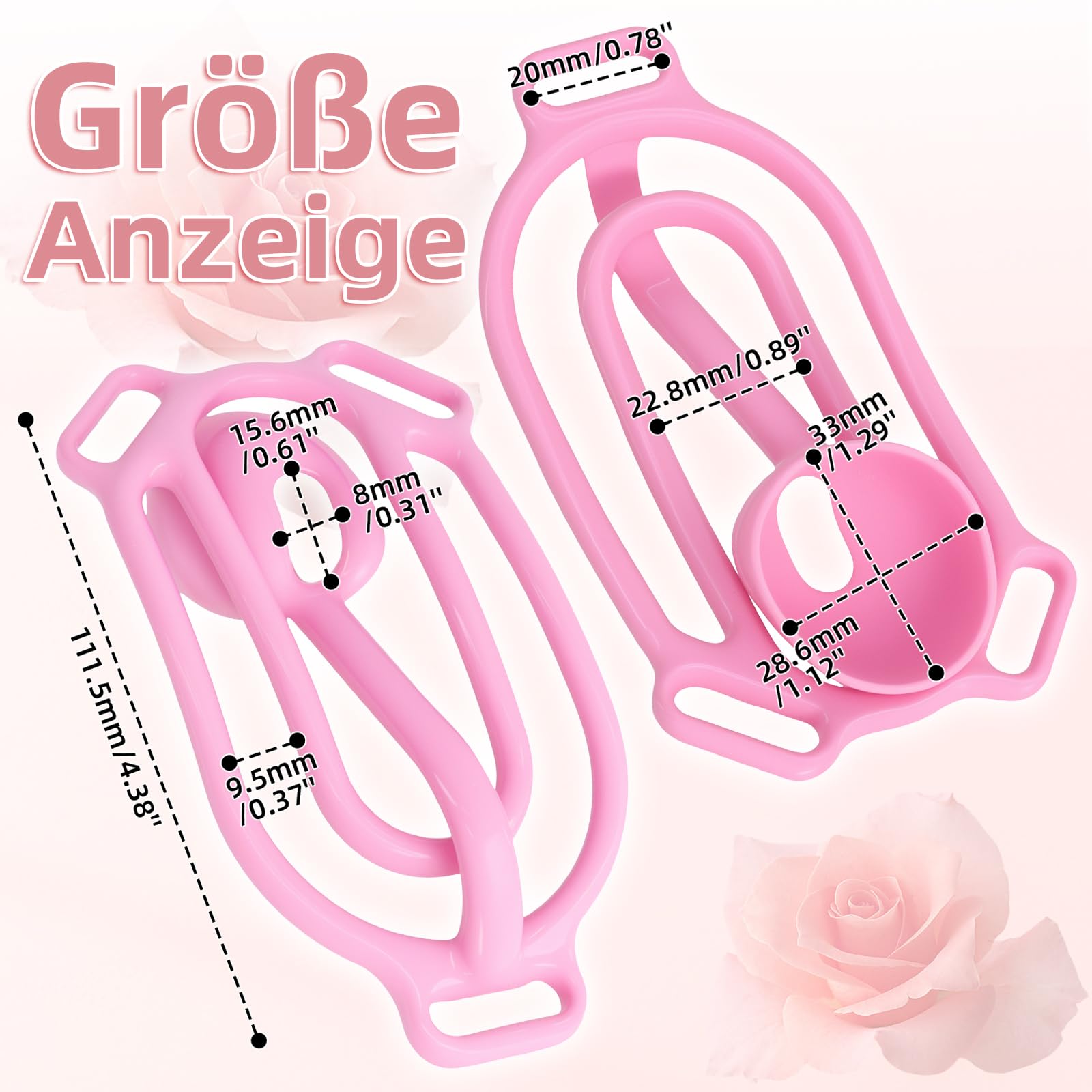 Cage de Chasteté pour Pénis Inversé Chastity Cage Man avec Plateau Urinaire et Trois Trous pour Ceinture Sex Toýs Homme Cage Chastetée Légère en Résine pour Bondage du Pénis (Pink-A)