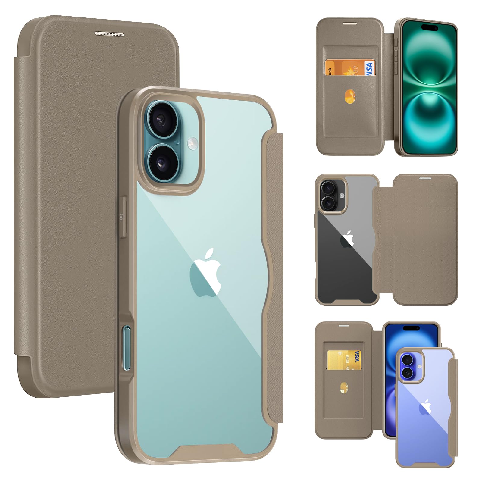 Amazon.co.jp: Guokaien iPhone16 Plus 用の ケース 手帳型 クリア