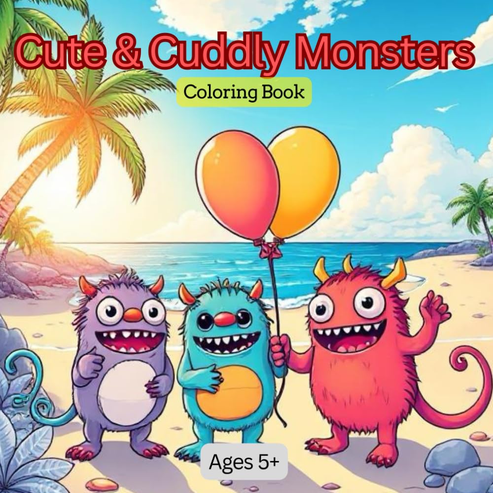 Cute and Cuddly Monsters: coloring book