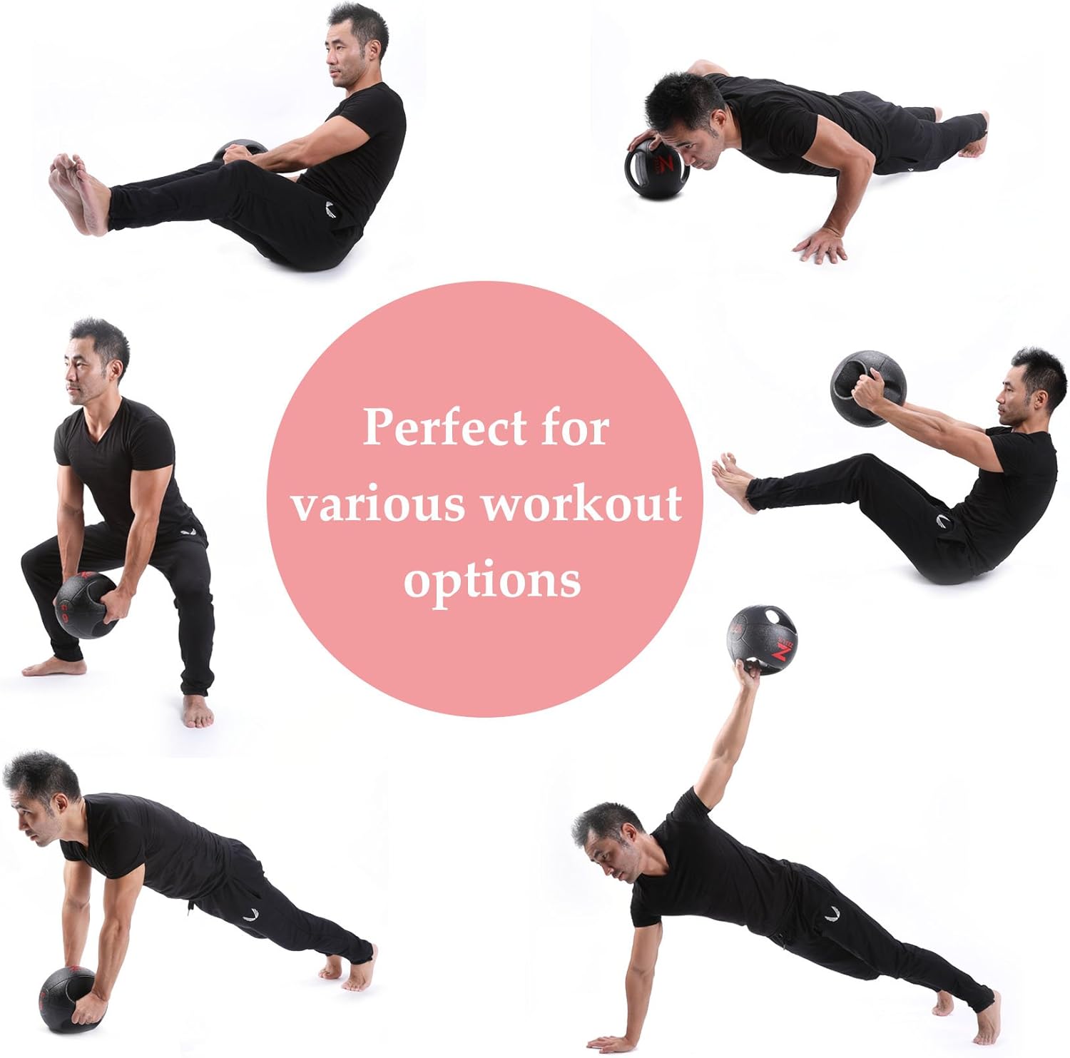 Z ZELUS Medicine Ball with Dual Grip| 10/20 lbs Exercise Ball |Weight Ball with Handles| Textured Grip Exercise Ball |Strength Training| Core Workouts|Balance Training|. Weights for Exercises : Sports & Outdoors