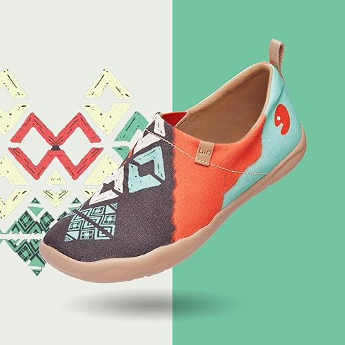Vista 2 de UIN Mocasines casuales para mujer, de viaje, pintados, para caminar, ligeros, cómodos, de lona, tenis de moda