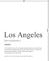 Vista 4 de Los Angeles Wall Decor - 8x10" UNFRAMED Print - Definition Of 'Los Angeles' California Black & White Typography Wall Art - LA Gifts And Souvenirs