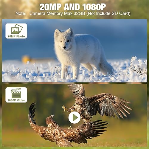 Miniatura 6 de Hoteam Paquete de 3 mini cámaras de rastro ciervos de 20 mp 1080p con lector de tarjetas, cámara de caza con visión nocturna Ip54 impermeable para