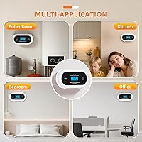 Vista 6 de Carbon Monoxide Detector，Portable 10-Year Sealed Battery CO Alarm with LCD Display, CO Detector for Home ，Office and Travel