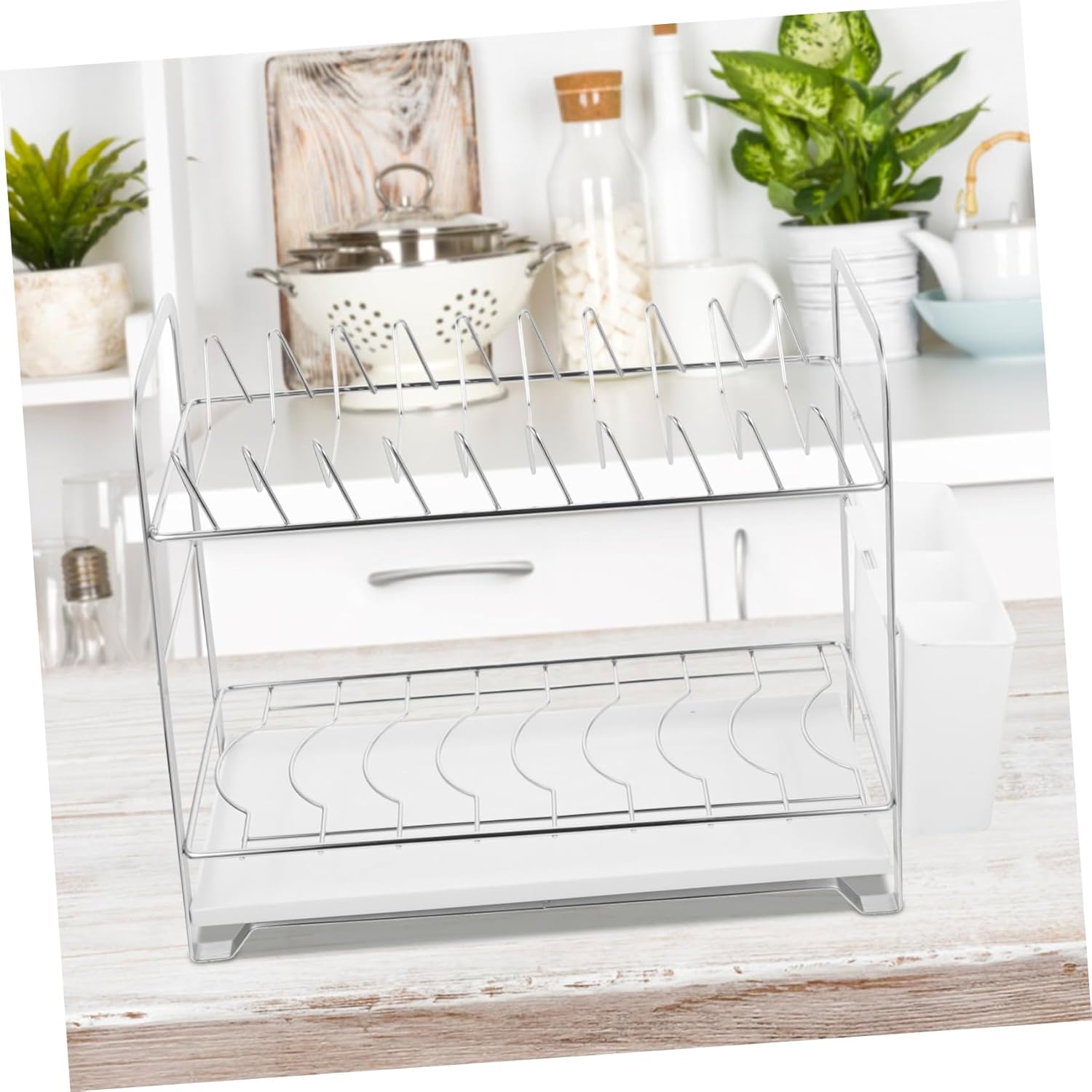 Garneck 2 Tier Dish Rack Stainless Steel Kitchen Dish Drying Rack for Counter Easy to Clean