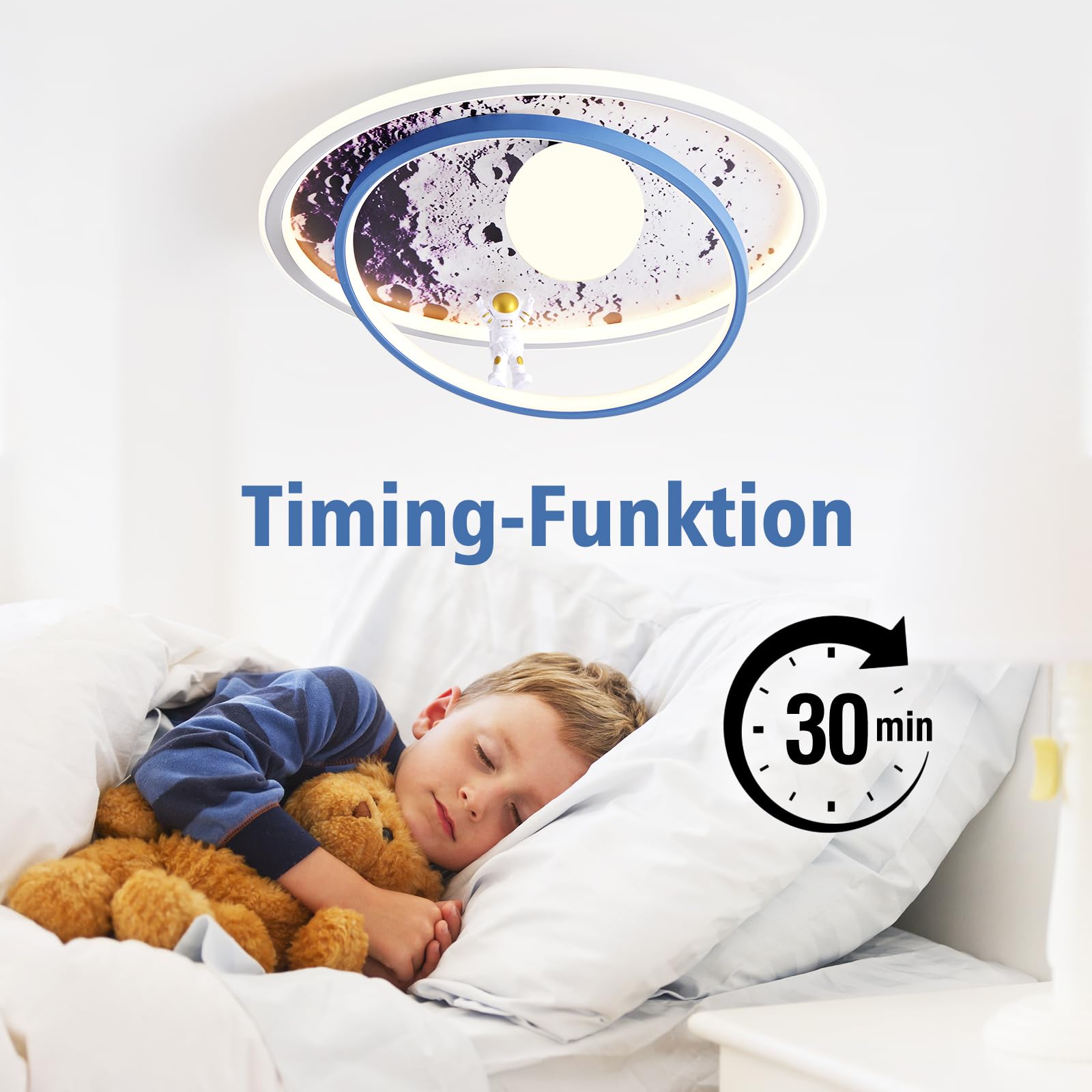 AHXIAOZN Lámpara LED Techo Niños, Regulable Lámpara Techo Astronauta 3D con Control Remoto, para Dormitorio de Niños y Niñas
