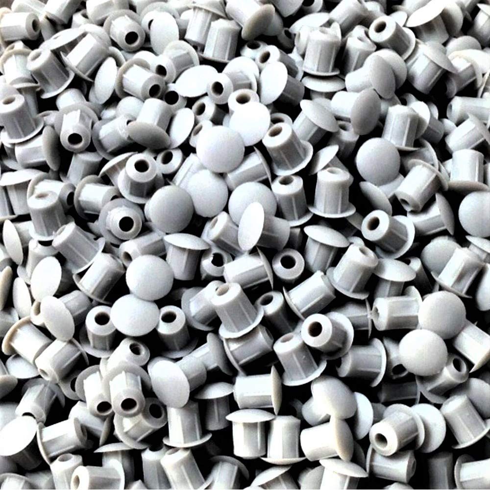 Pack of 50 Light Grey Plastic 5mm Kitchen Cabinet Hole Covers Caps