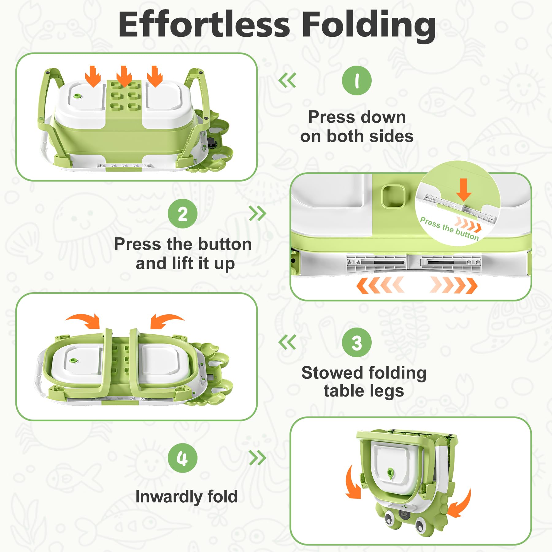 Bañera plegable para recién nacidos con termómetro y cojín flotante suave, portátil y plegable, bañera de viaje para bebés y niños pequeños de 0 a 36 meses (verde)