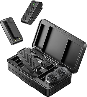 ULANZI A100 Wireless Lavalier Microphone Lapel Mic for Camera and Phone w USB C/3.5mm/Plug, 32KHz 16Bit, Noise Cancellation, 13.5-Hour Battery, Clip on Microphone for Video Podcast Vlog YouTube