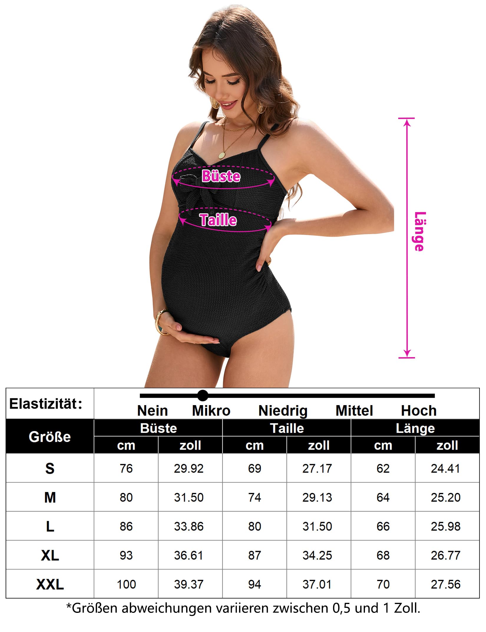 Costume da bagno premaman Maternity, costume intero con fiocco, spalline regolabili