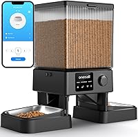 oneisall 5G WiFi Automatic Cat Feeder 5L/20 Cups - App Controlled Dispenser for 2 Cats, Timed Dry Food with Voice Recorder