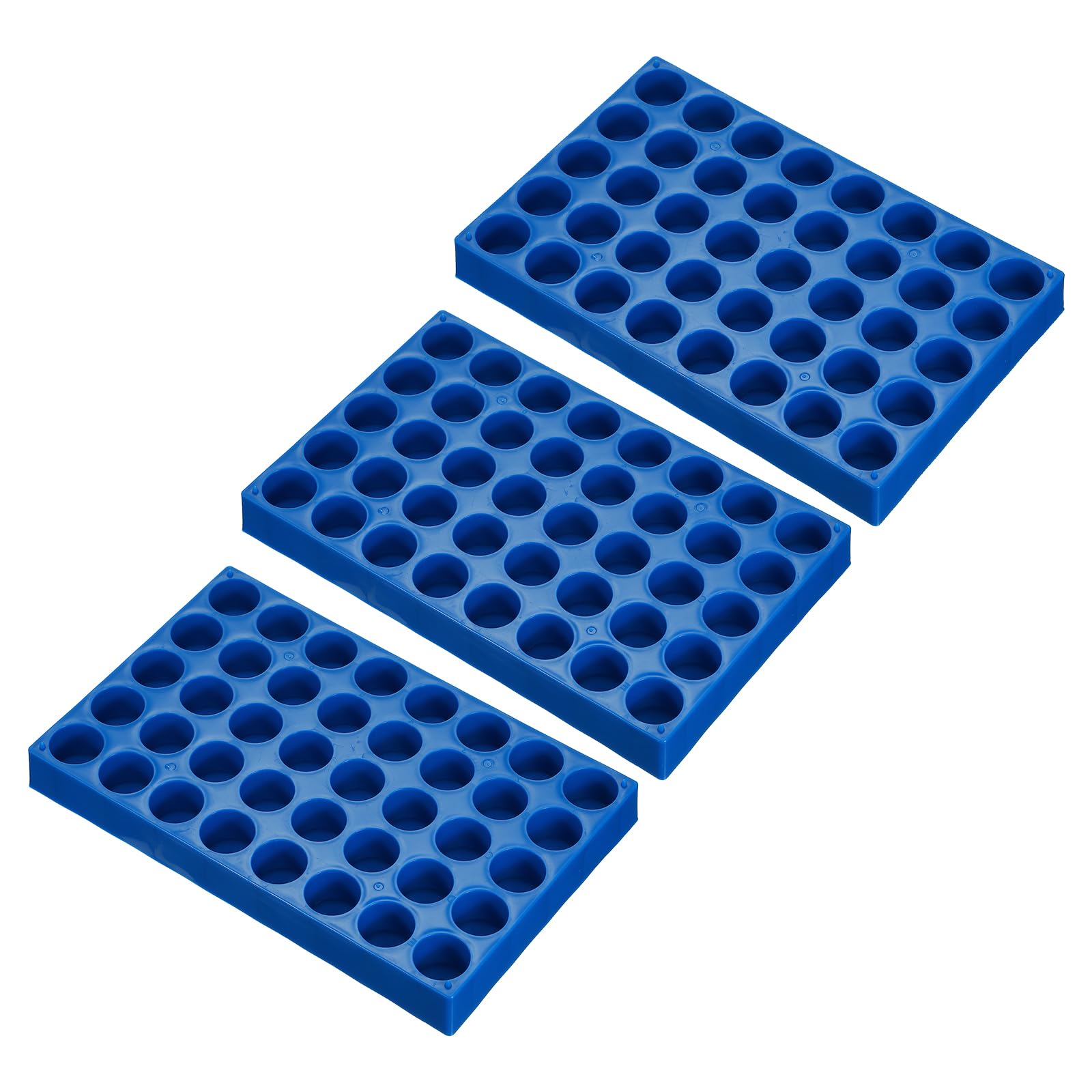 PATIKIL Vial Rack for 20ml Autosampler Vials, 3 Pack Vial Tray Holder 40-Well Stackable Test Tube Rack Vial Holder for Microcentrifuge Tubes, Blue