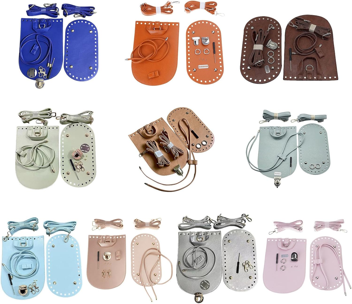 Backpack Sewing Craft Set PU Leather Bag Bottom Base and Covers Adjustable Strap for Crochet Purse Making Accessories Mother's Day Craft Gift Supplies