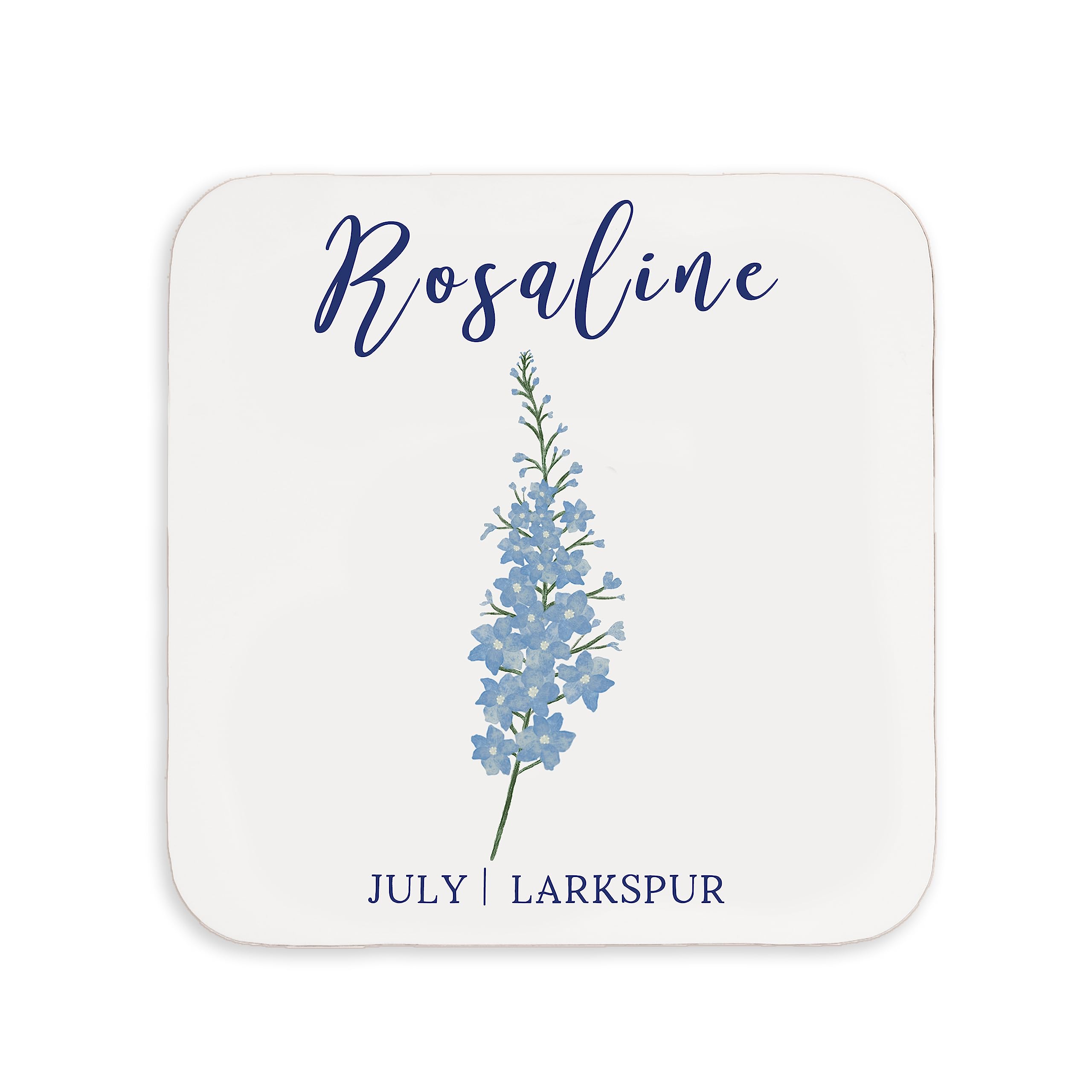 Manta Makes Birth flower personalised mug or coaster | personalized mug with birth month flower | birthday gift for her birth flower gift custom mug (July, Coaster)