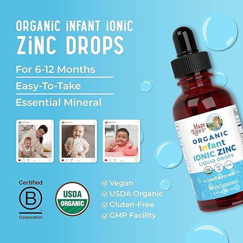 Miniatura 9 de MaryRuth - Zinc iónico líquido infantil con glicerina orgánica, sulfato de zinc para apoyo inmunológico, vegano, formulado para edades de 0 a 12
