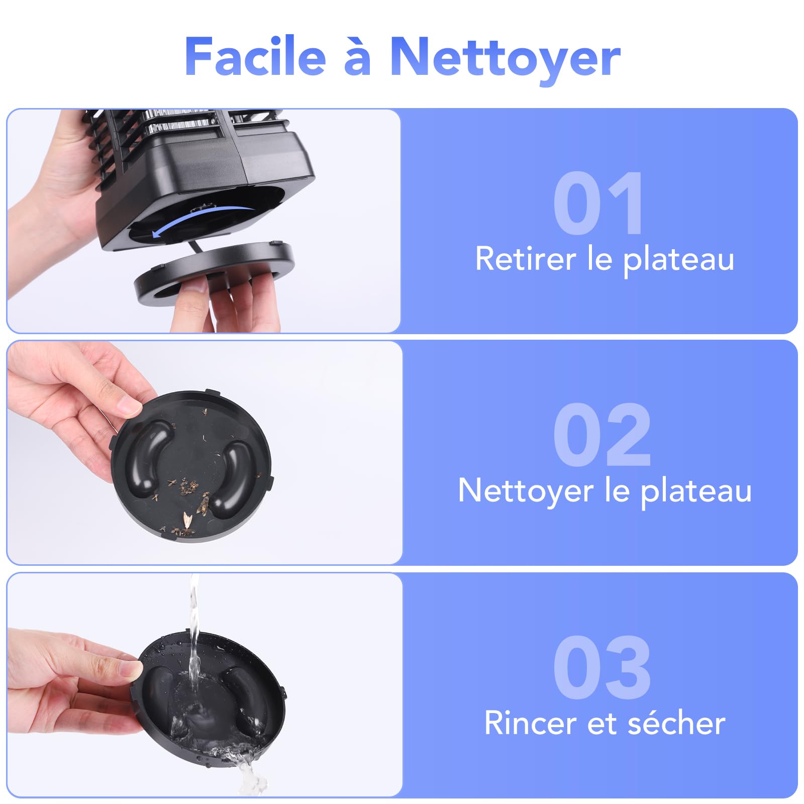 Lampe Anti Moustique Intérieur, Piège Mouche Intérieur 6W 1000V UV, Appareil Anti Moustique Tue Mouche Électrique Destructeur d'Insectes pour Salon Chambre Cuisine