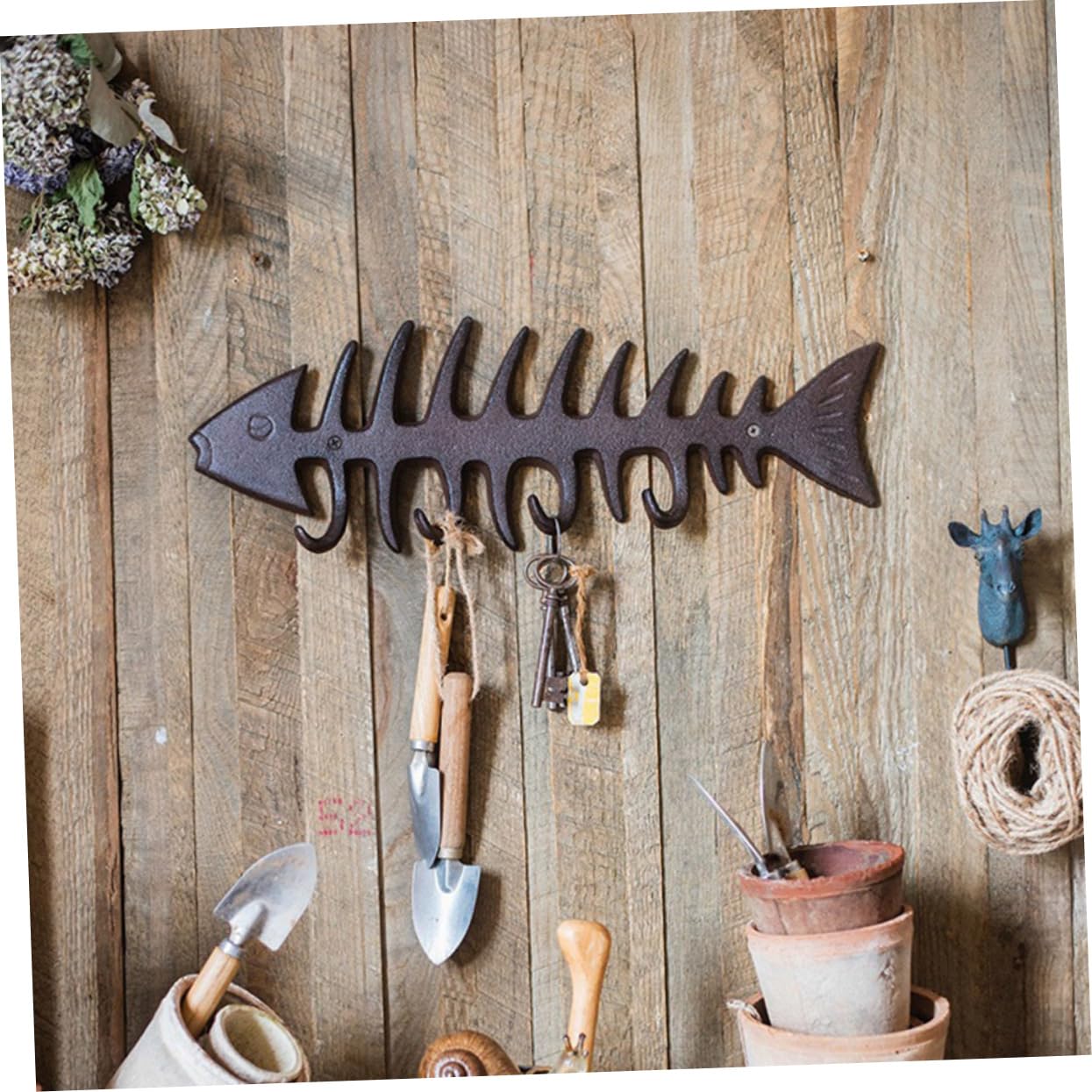 Alipis 1pezzi Gancio in Ferro Forma Di Lisca Di Pesce Portaoggetti Da Parete Creativo e Versatile Attaccapanni Decorativo Per Cappotti e Accessori Misura s
