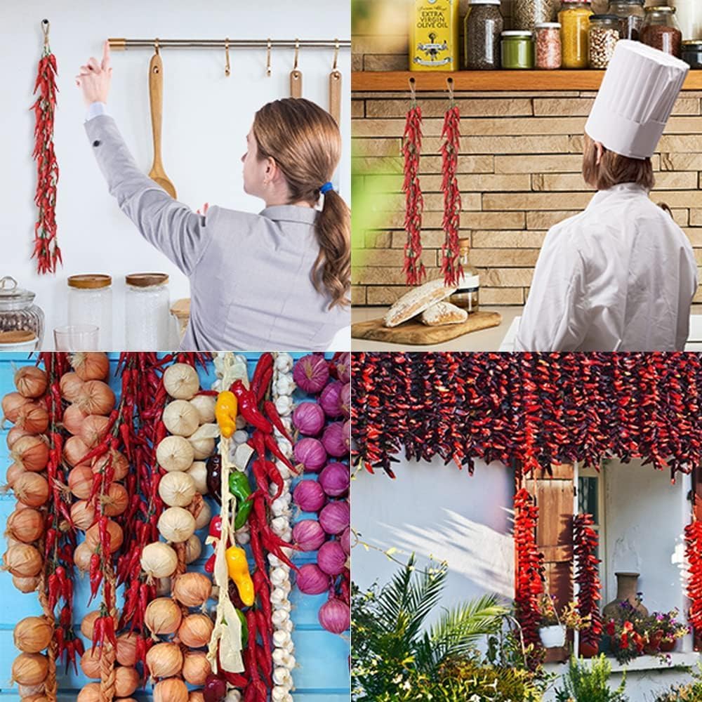 Décoration Piment Artificiel Hezhou - 60 Pièces Multicolores Pour Cuisine | Guirlande Suspendue Mignonne