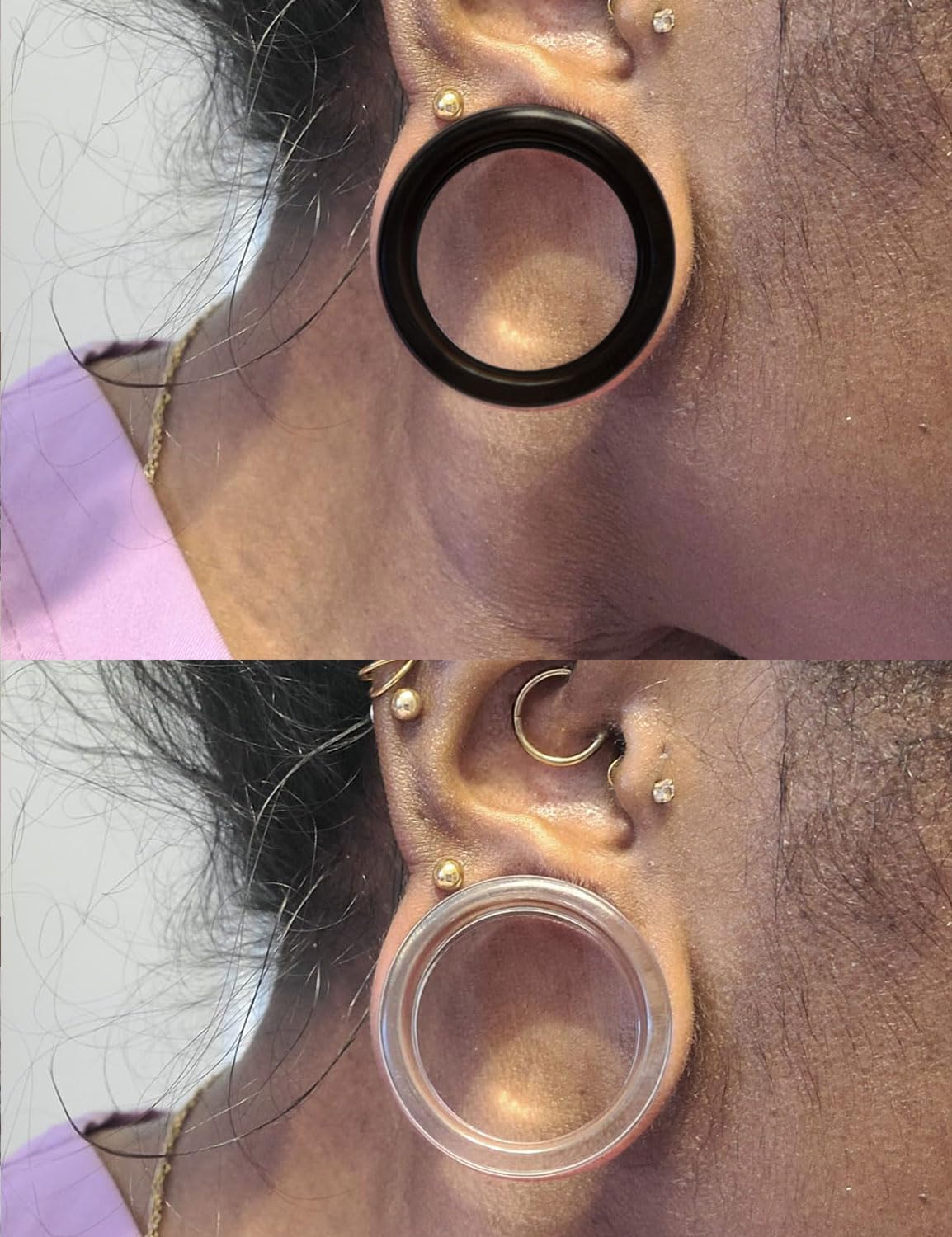 6G-50mm Acrylic Gauges for Ear Tunnel Plugs Stretcher lightweight Plugs Clear Black Double Flared Flesh Tunnels Earrings for Women Men - Image 7