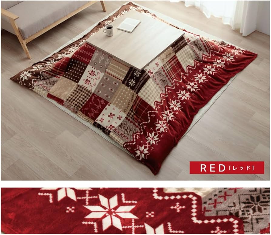 Amazon｜イケヒコ こたつ掛けふとん 上掛け 長方形 約195×245㎝ レッド