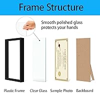 Vista 4 de Tasybox Marco de documentos de 8.5 x 11 pulgadas, marco de diploma de certificado con vidrio de alta definición, paquete de 5 marcos de fotos