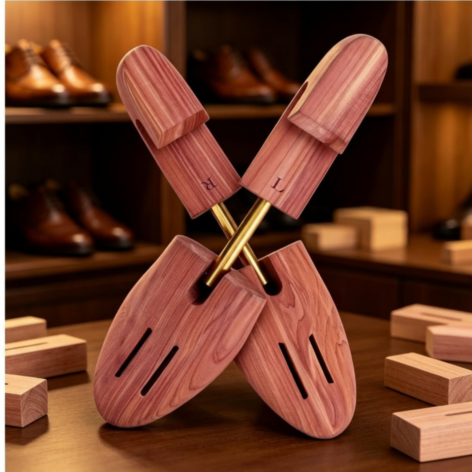 Tendiscarpe in Legno di Cedro Regolabile Forma Scarpe Salvaspazio rgascarpe per