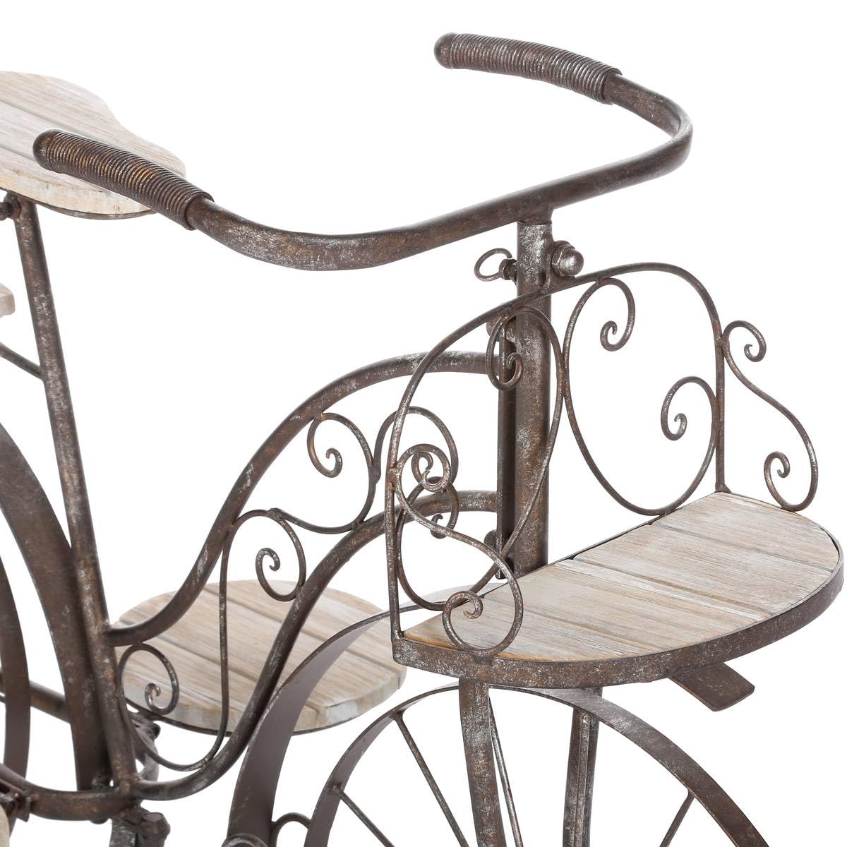 HESPERIDE Atmosphera - Pflanzenständer Fahrrad - Metall und Holz - schwarz - H59 cm - Schwarz
